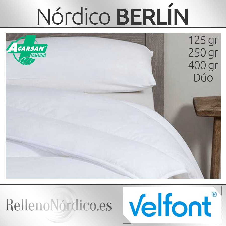 Relleno nórdico Fibra Anti ácaros 400 gr/m² blanco 220x220 cama
