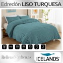 Edredón Conforter Sedalina y Sherpa ALAIN DELON LISO Turquesa de Icelands